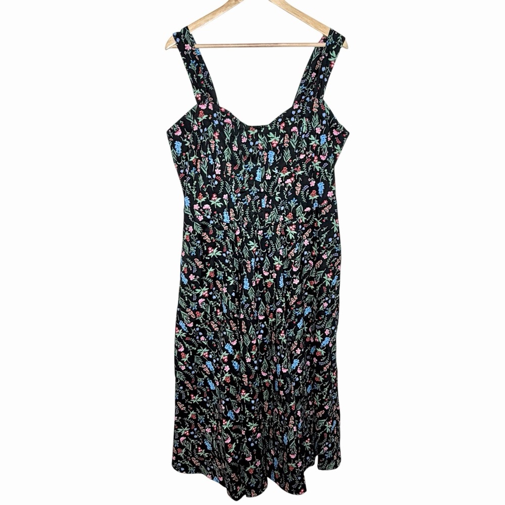 City Chic Floral Midi Dress Womens 18 Cottagecore Preppy Basque Waist Sweetheart